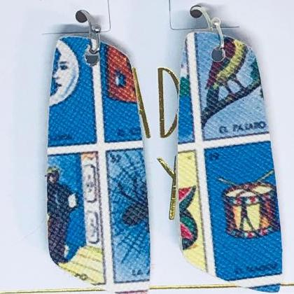 Clearance--loteria Faux Leather Earrings, Mexican,..